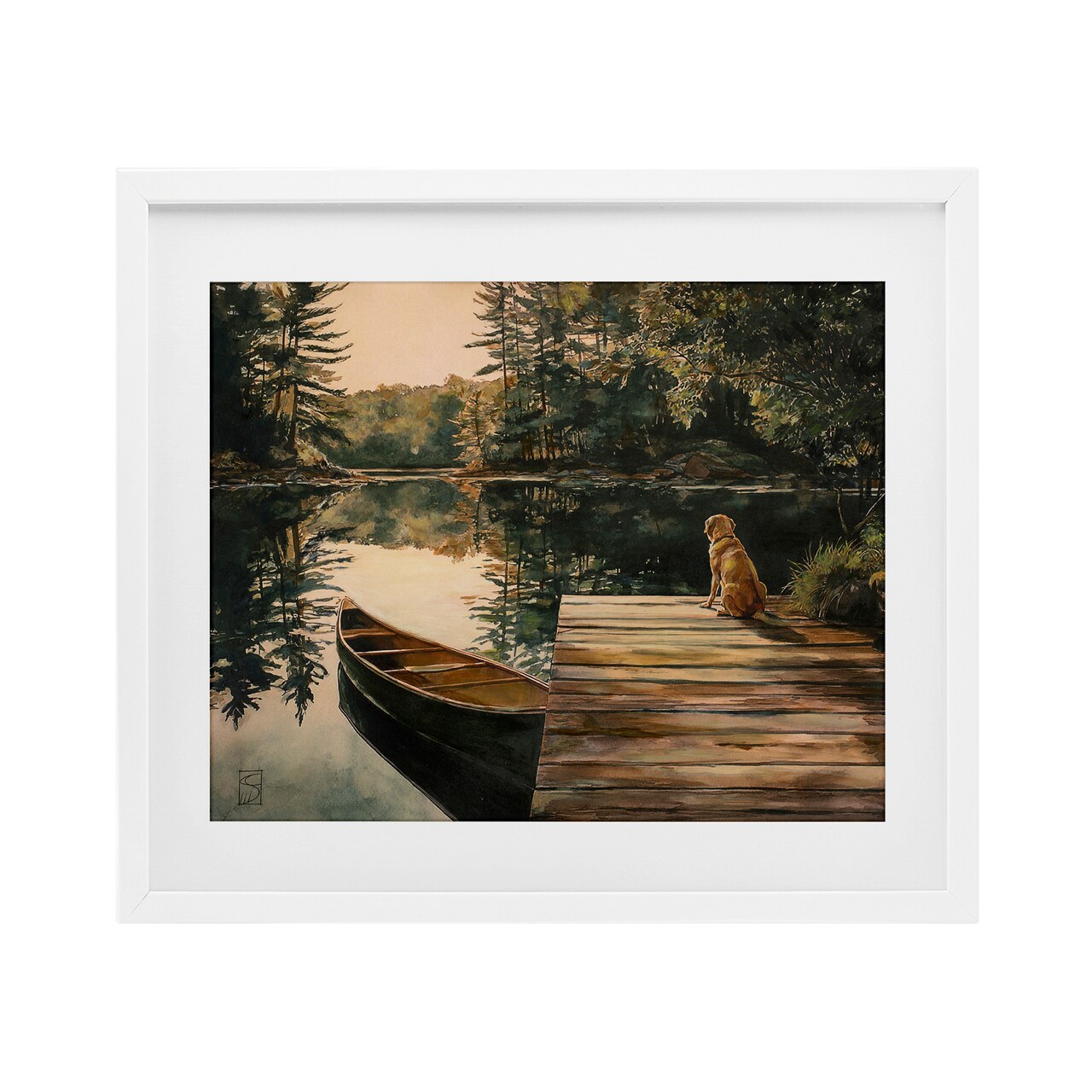 Stupell Industries Lake Life at Sunset Framed Print Under Glass, design by Sara Culpepper
